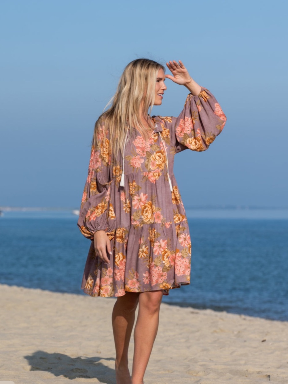 Kahora Palm Beach Suzette Dress in Peach/Pink NWT